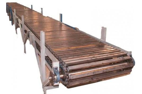 Пластинчатый конвейер с деревянными пластинами