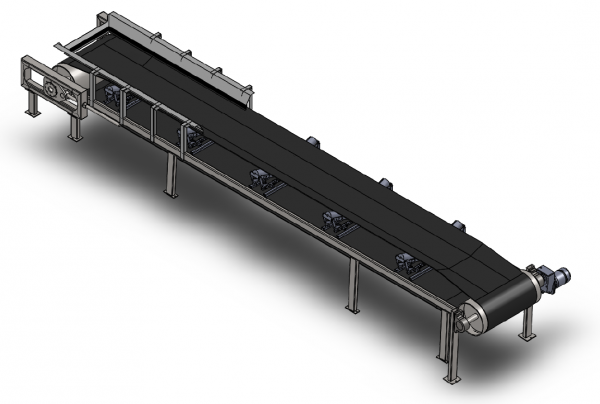 Стационарный конвейер с резинотканевой лентой